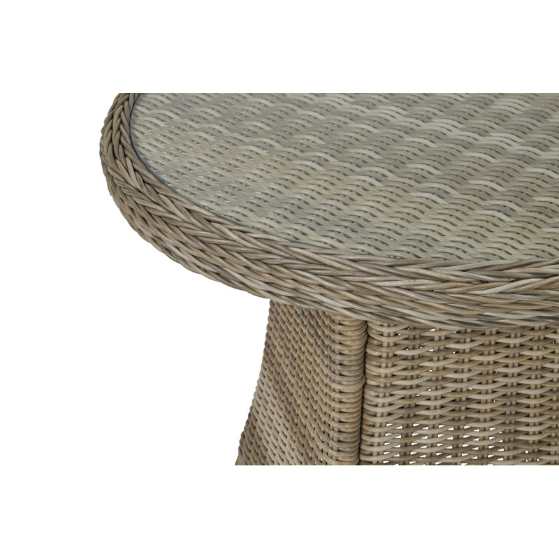 WENTWORTH 2 Seater Round Carver Bistro Set (1 x 70cm Round Table & 2 x Chairs inc Cushions), Cream