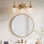 Applique murale 3 lumières pour salle de bain, applique murale pour salle de bain avec miroir et abat-jour en verre transparent (base E26)