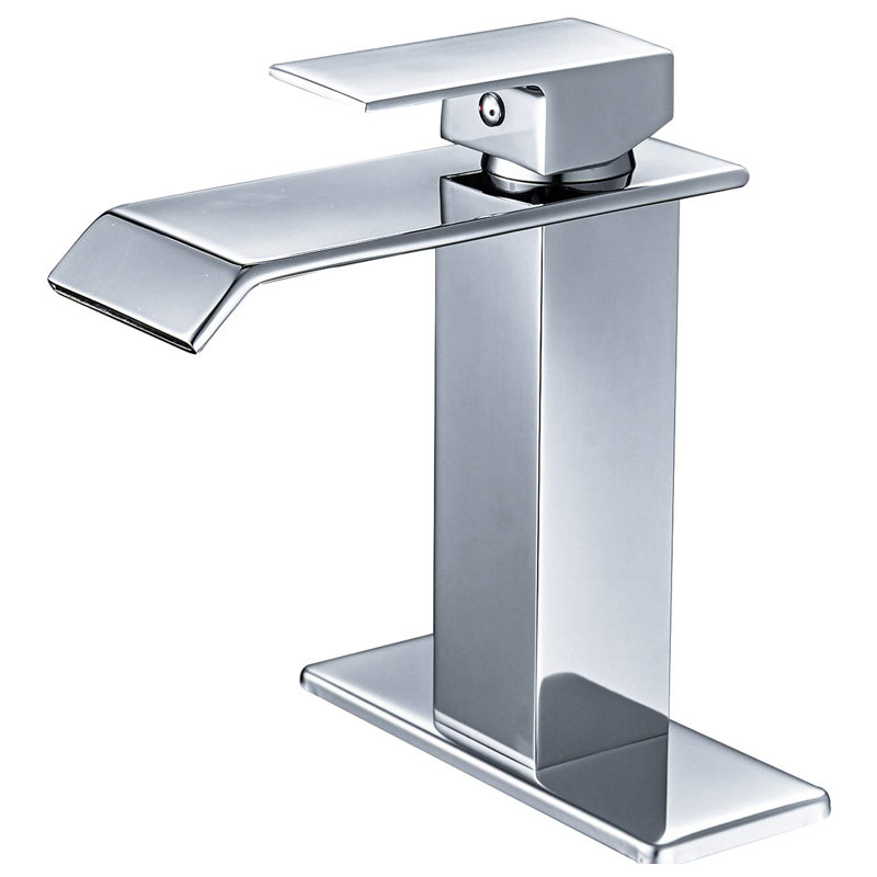 Almeta Single Hole Bathroom Faucet, Brushed Nickel, No