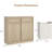 Laundry Hamper Cabinet, with Single Tilt Out Storage Baskets, 20 Gallon Farmhouse Trash Can Cabinet with 2 Drawer, Hidden Wood Laundry Hamper for Bathroom-1209685504-1209685564