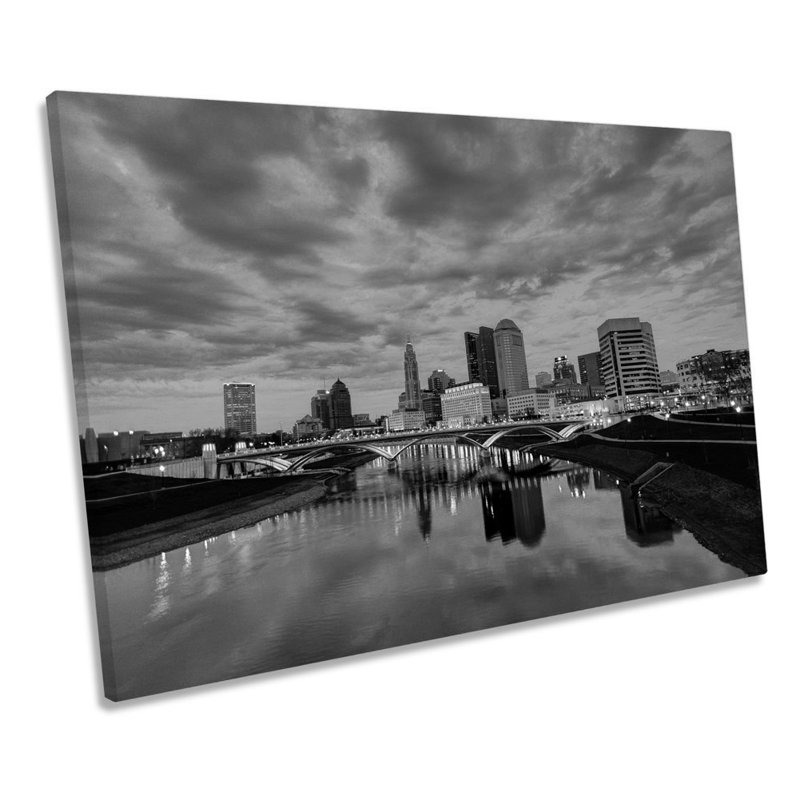 Columbus Ohio City Skyline - Wrapped Canvas Print, 30.5cm H x 45.7cm W x 2cm D
