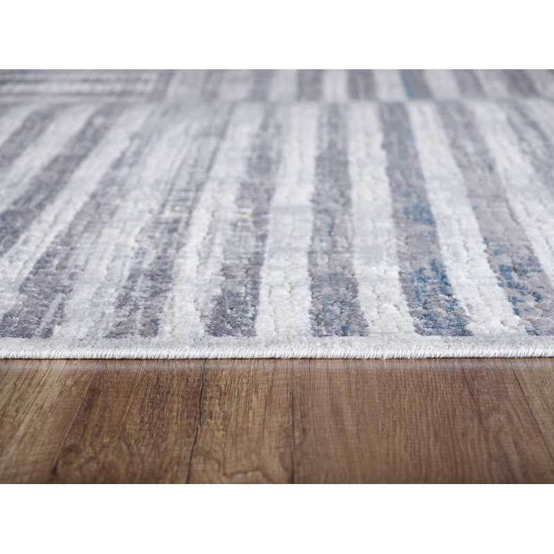 Tapis crème/gris Barrowman, Rectangle 5 pi 3 po x 7 pi 7 po