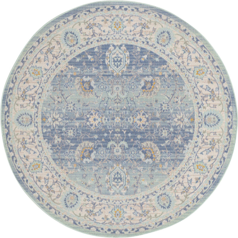 Hillen Oriental Indoor Rug, Round 5'