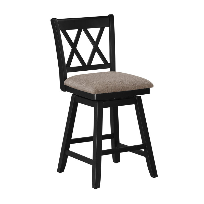 Tabouret de bar pivotant Renetta, Cappuccino, No Upholstery, Tabouret de comptoir (siège d'une hauteur de 24 p