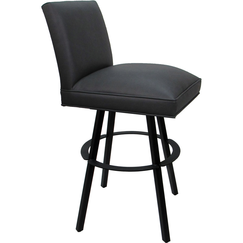 Tabouret de bar pivotant en métal - hauteur de siège de 34 po, Noir, Gris foncé