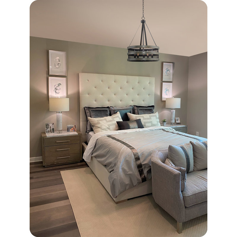 5 - Light Dimmable Drum Chandelier