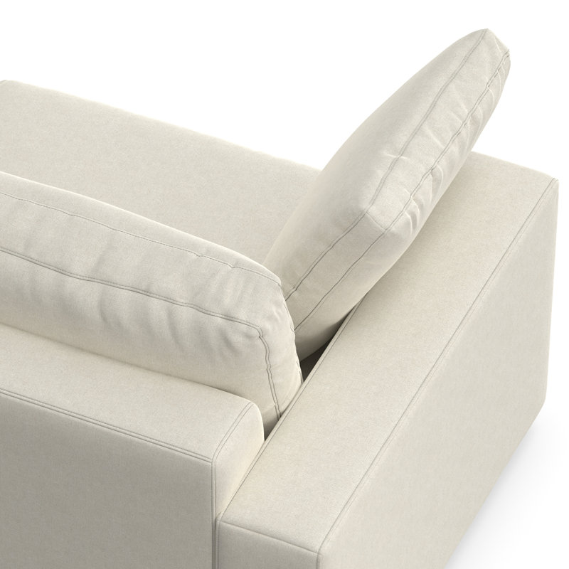 Charlie 78'' Cream Fabric Upholstered Lawson Sofa