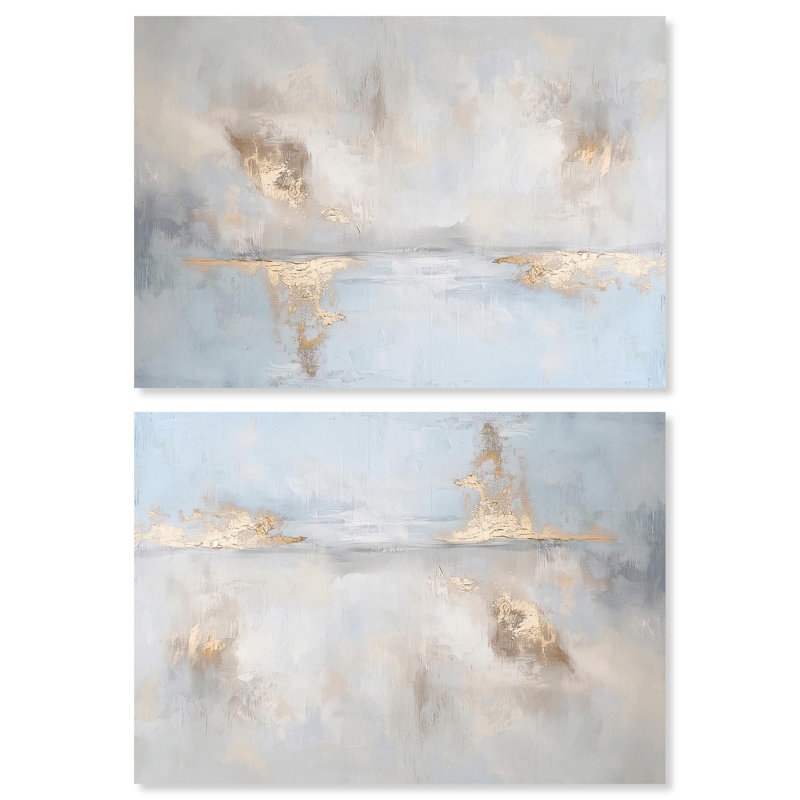 «Erosion Set Canvas Coastal Abstracts» par Art Remedy, H 24 po x l 36 po, Toile tendue