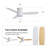 44"   Flush Mounted Led Ceiling Fan With Remote ,3 Reversible Plywood Blades-882260669