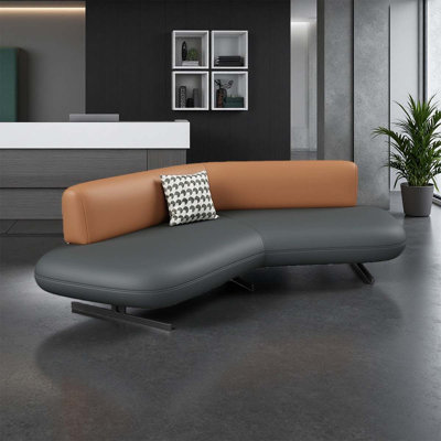 Business-style orange-gray creative reception sofa