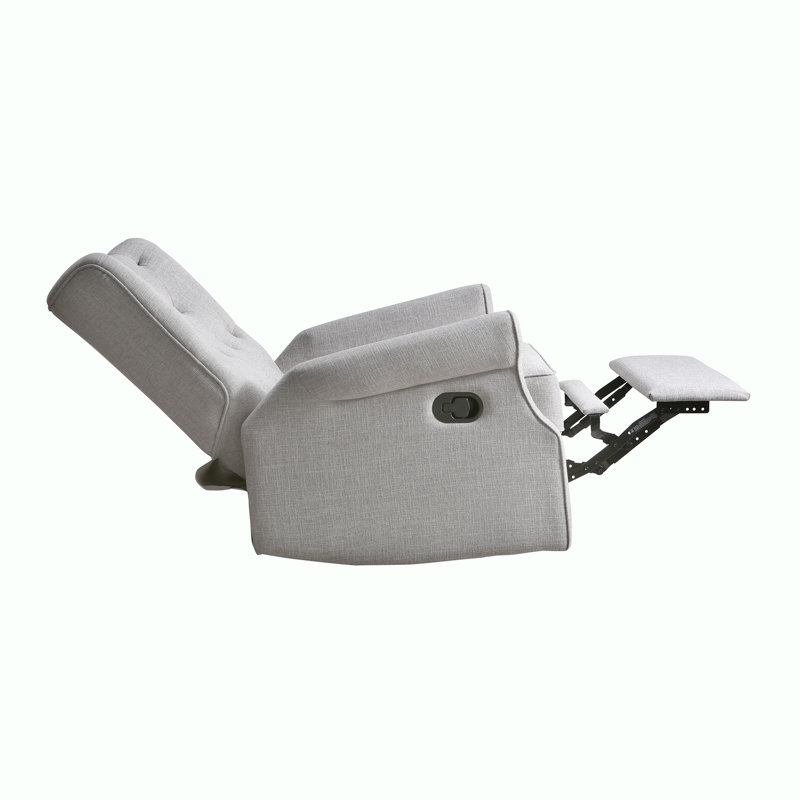 Alice Wingback Swivel Recliner, Gray Linen