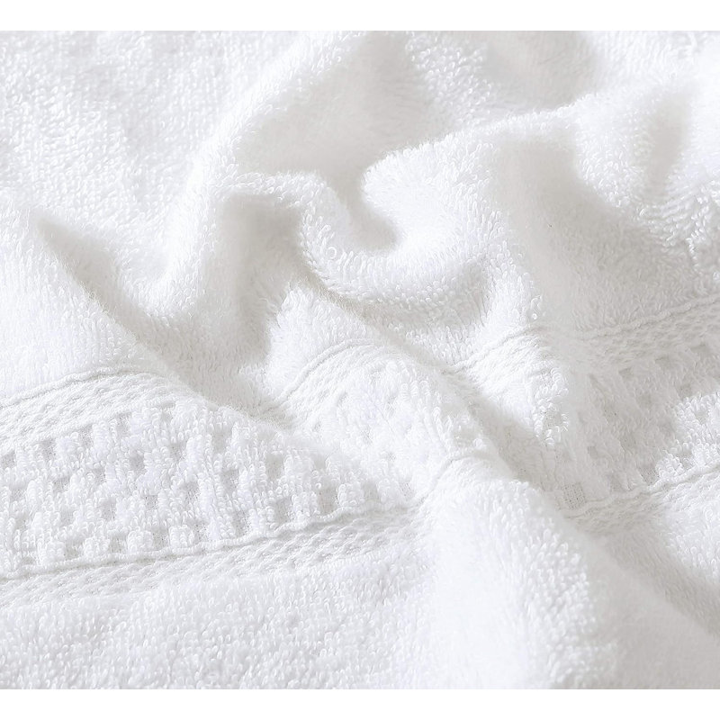 6-Piece 100% Cotton Towel Set (2 Bath/2 Hand/2 Washcloths) - Solid Design, Absorbent & Fade-Resistant