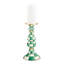 Emerald Check Large Pillar Candlestick