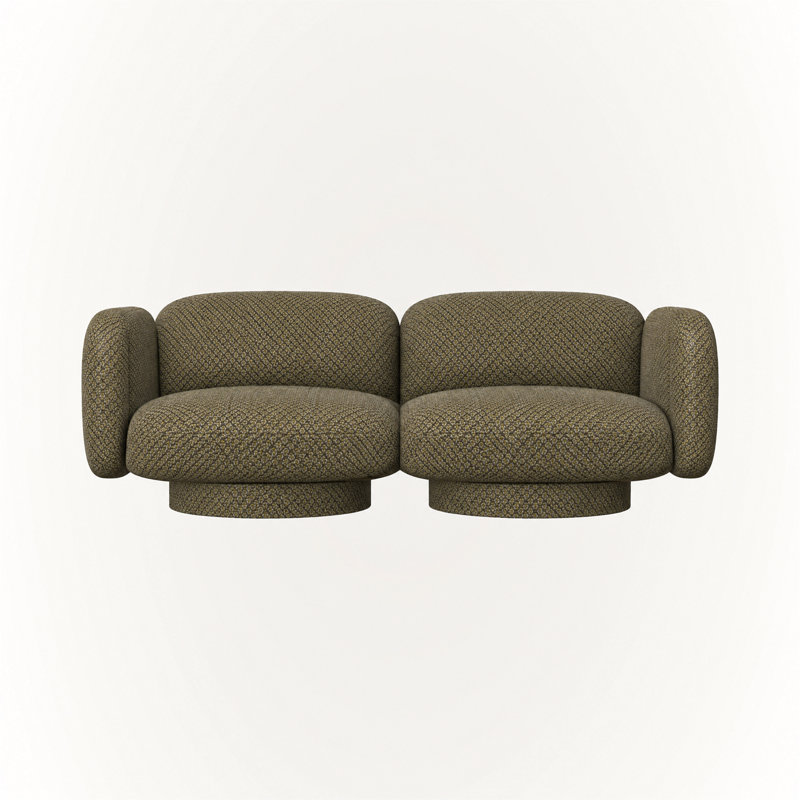 Canapé 2 places Rimo - Vert olive, L 82 po, Tissu vert