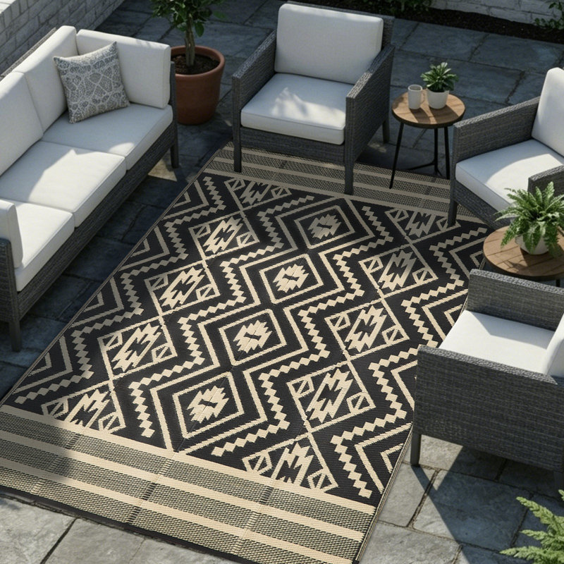 Geometric Braided Area Rug, 5*8ft/152*244cm