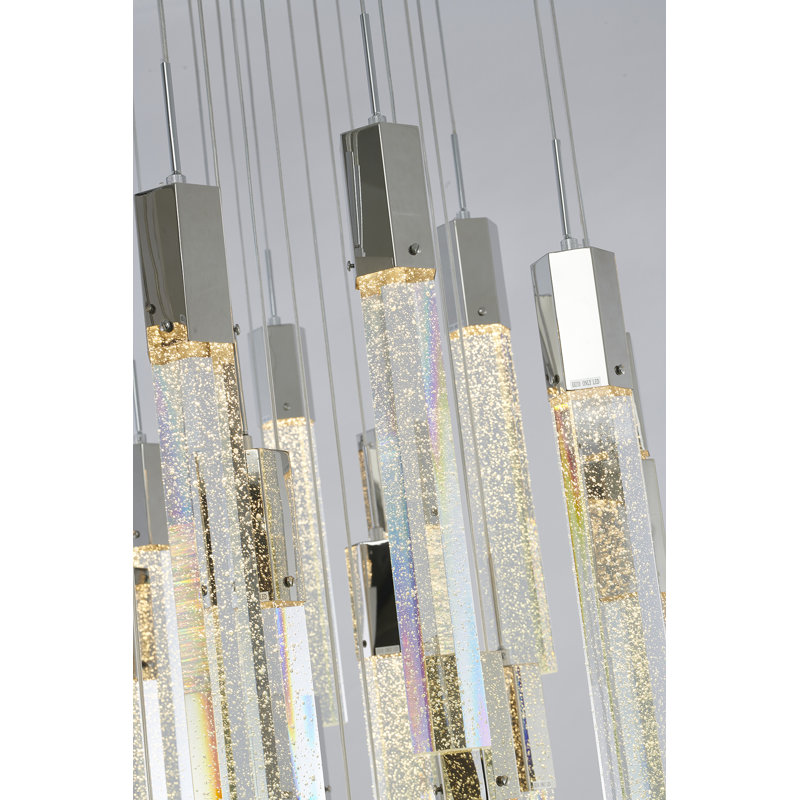 Lustre en cristal 25 lumières Modern, Chrome