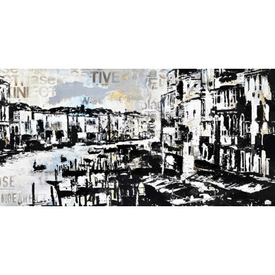Abstract venise port - 15.75"x31.50" Desk mat