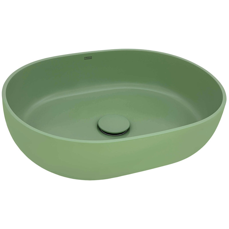 Oval Vessel Bathroom Sink, Avocado Lime Green