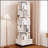 Rotating 360-Degree 6-Tier Corner Bookshelf With Drawer, Space-Saving Wood Organizer For Small Rooms And Modern Decor