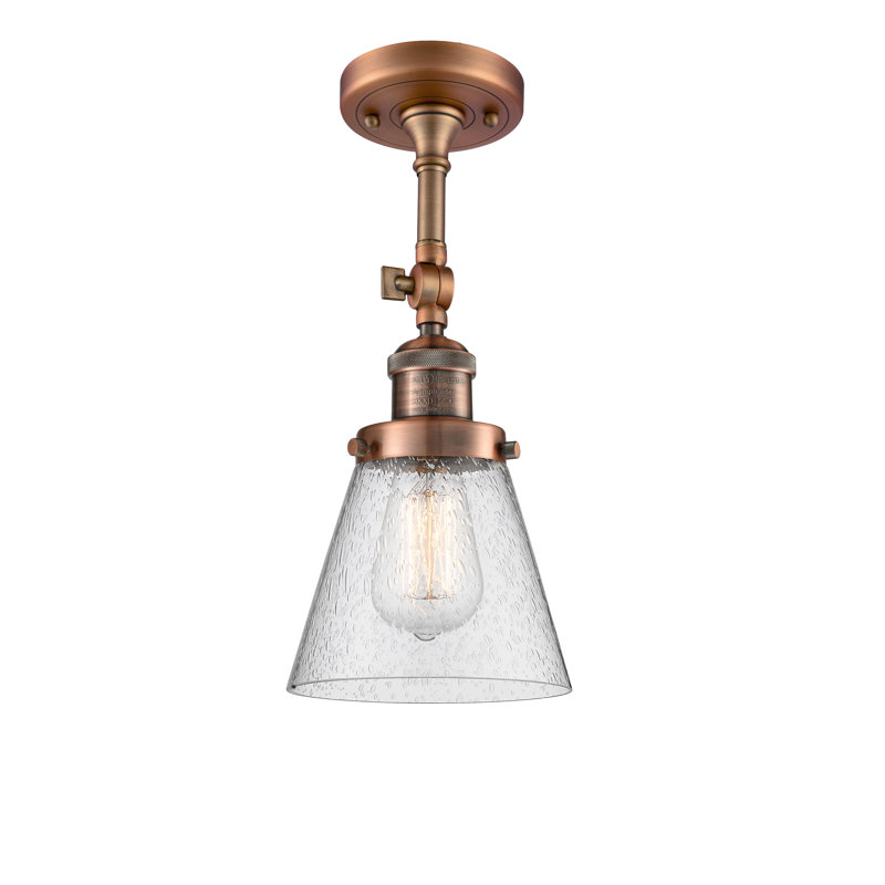 Agustine Flush Mount, Antique Copper, 13.5" H x 6.25" W x 6.25" D
