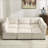 Sectional Sofas 6-Seat Convertible Modular Couch with Reversible Chaise for Living Room | Beige | Corduroy-2020075891