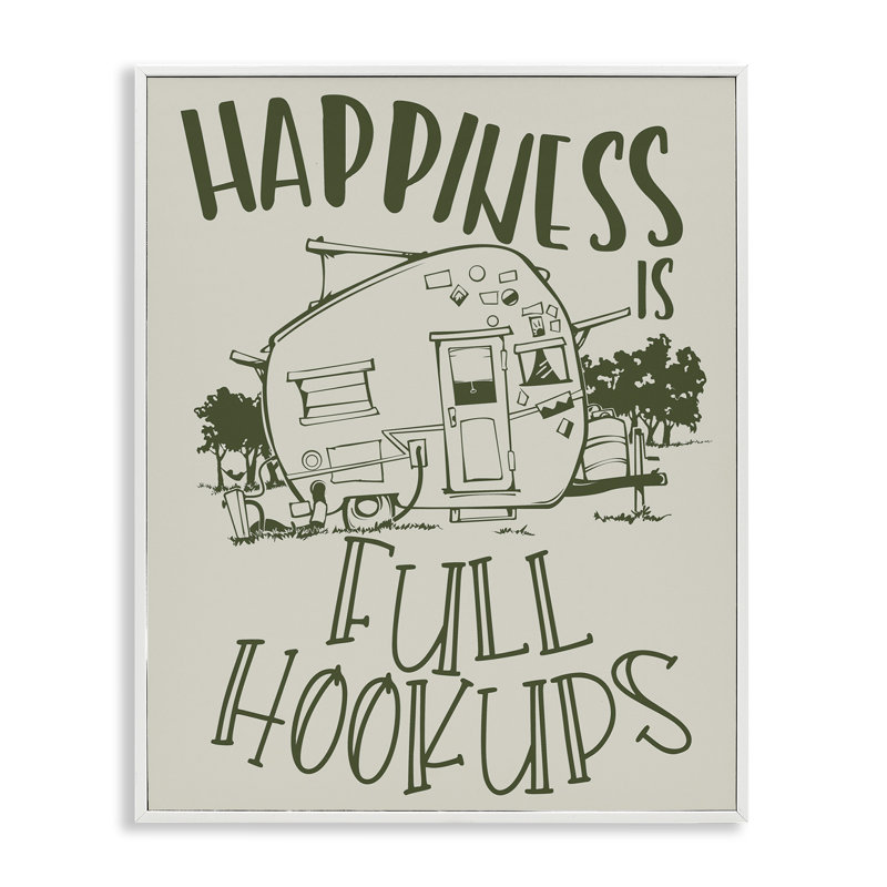 «Full Hookups Camping Giclee Art» par Steve Vanderbosch, Estampe numérique encadrée blanc bord de mer, H 20 po x l 16 po