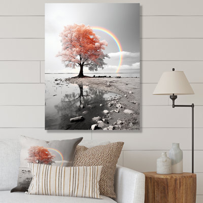 " Rainbow Arc Over Pink Tree "