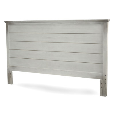 Charetta Solidwood Headboard with Elegant Distressed Grey White Finish by Rosalind Wheeler
