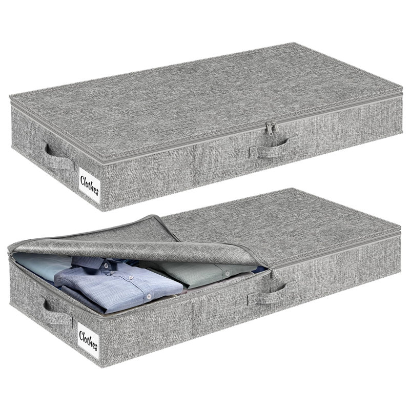 Rebrilliant Linen Underbed Storage, 13cm H x 85cm W x 40cm D