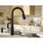 Moen Reyes Spot Resist 15.67 In. H Pull Down Sprayer Kitchen Faucet With 360 Degree Spout Swivel And Power Boost 87932bl-113441181