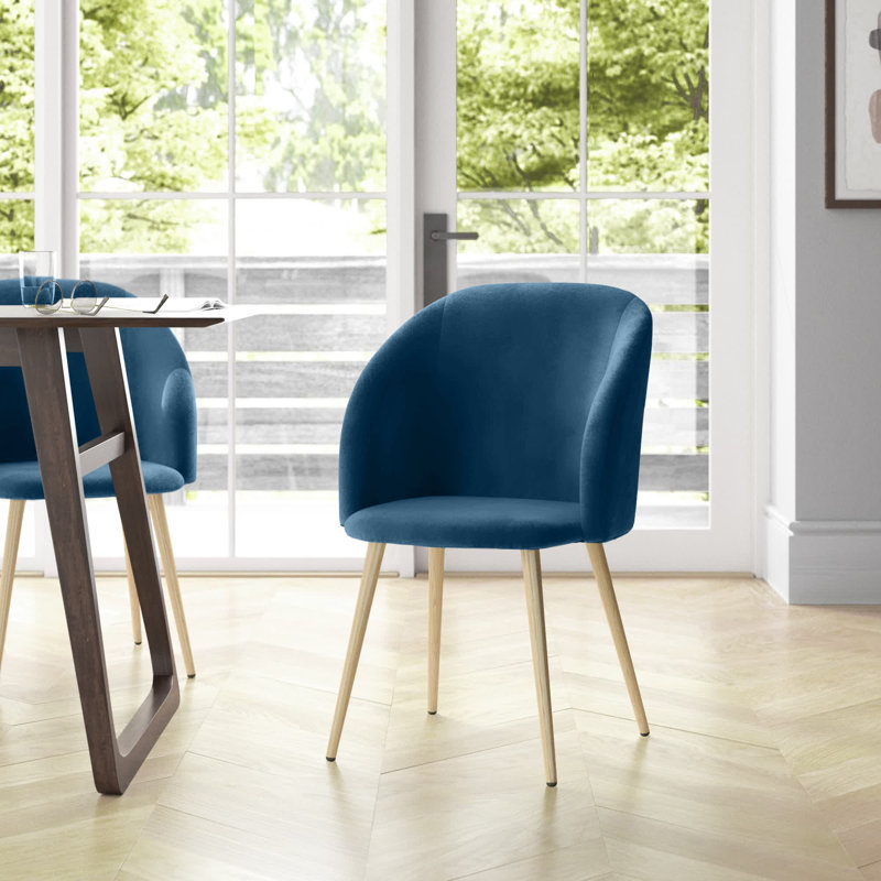 Atlas 50cm H Polyester Blend Upholstered Side Chair, Blue