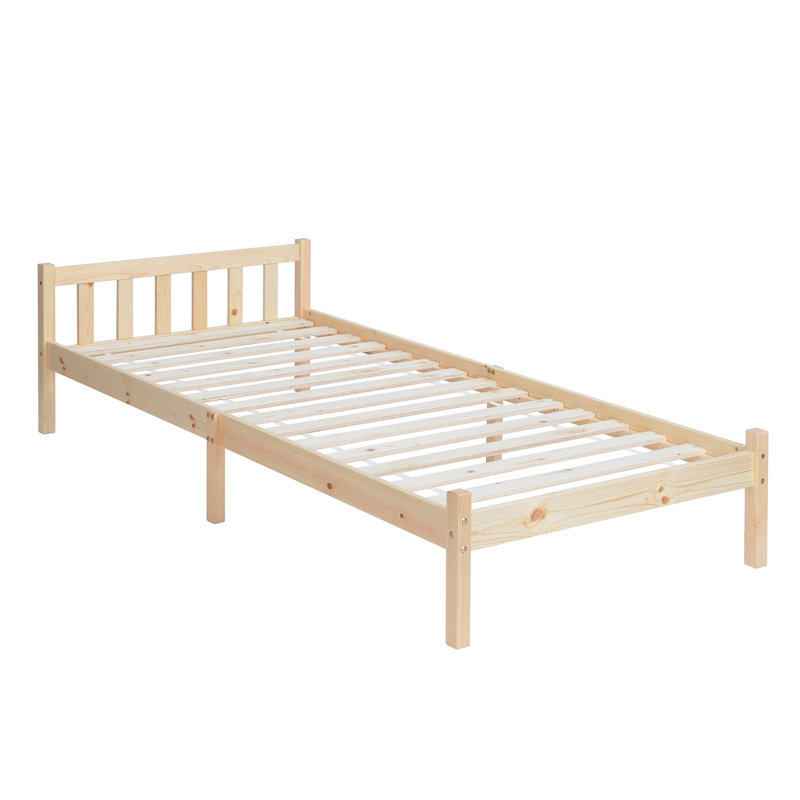 Interlandi Solid Wood Bed, Single (3'), Natural Pine
