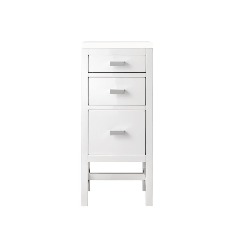 Addison 15" W Bathroom Cabinet, White Zeus, Glossy White
