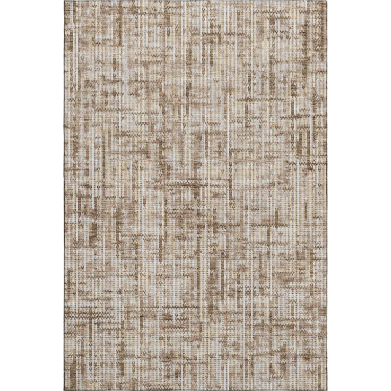 Premium Machine Washable Mayfield AMF2130 Striped Rug, 10' x 14', Brown