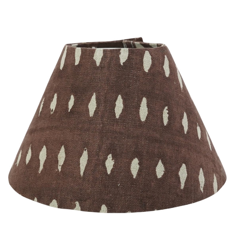 Abat-jour abat-jour amovible en tissu de lin à motif floral bohémien - OMJI, 10 x 10 x 7 pouces