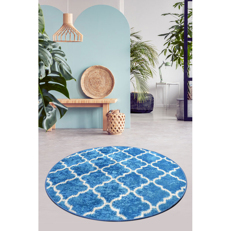 Antibacterial Round Carpet, 39.4 Inches Diameter, 100% Polyester, 0.2 Inches Pile Height | Non-Slip Underside, Machine Washable | Perfect for Living Room, Bedroom, and Playroom, Soft and Durable Design