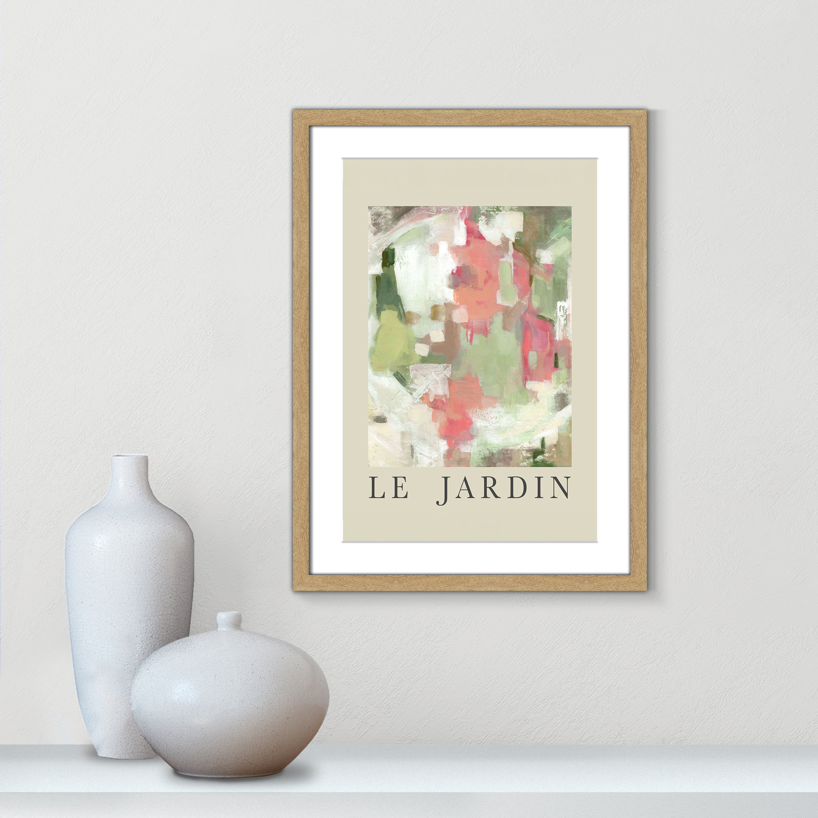 Riya "Le Jardin" Print by Carol Robinson, Natural Single Picture Frame, Yes, 23" H x 17" W x 1.25" D