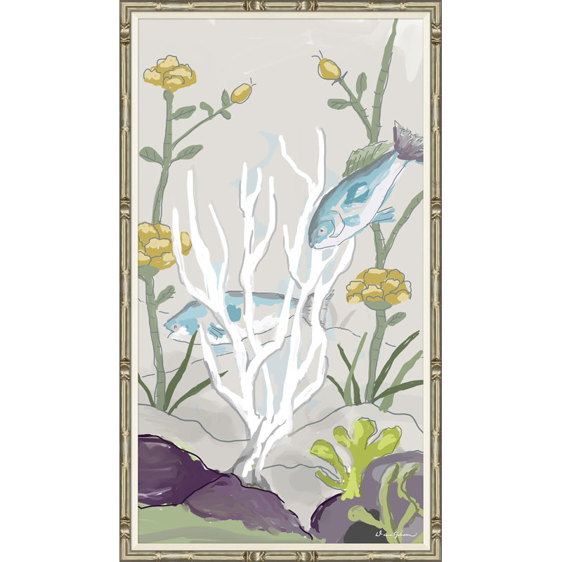 Reed With Blue Fish Print