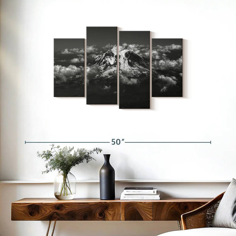 Alvord Monochrome Mount Rainier, 22" H x 36" W