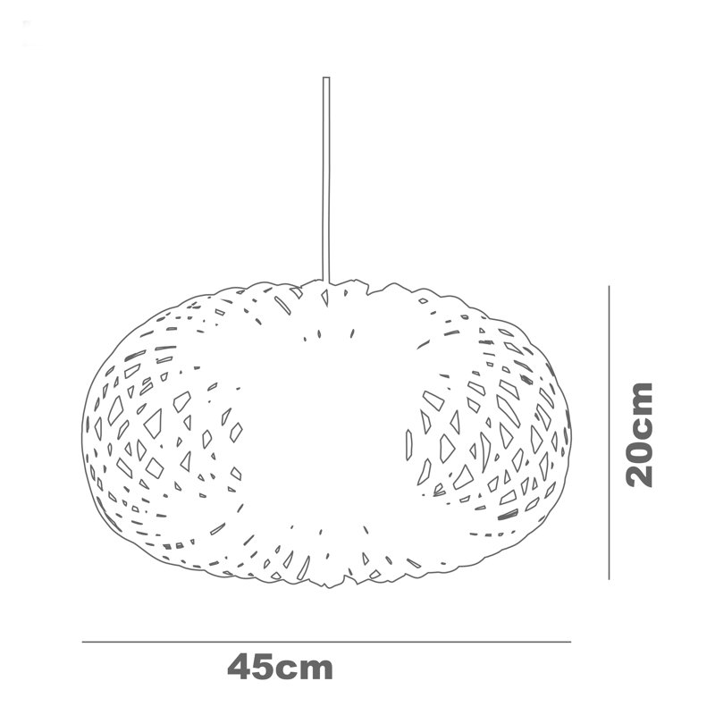 20cm H Oval Pendant Shade ( Screw On )