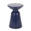 Table de bout moderne bleu marine S / 2, structure thermolaquée avec design élégant et piédestal, 15 po x 15 po x 20,87 po, structure stable à assembler
