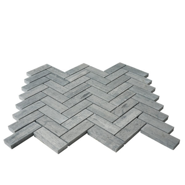 Bois flotté bleu 1 × 3 à chevrons - adouci