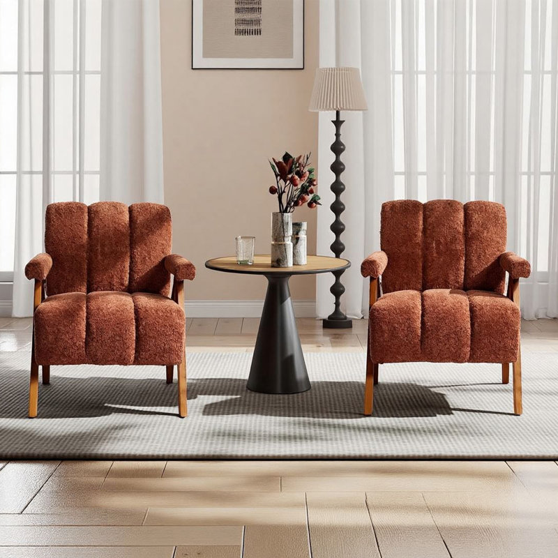 Ensemble de 2 chaises d'appoint Mid-Century Modern, Red