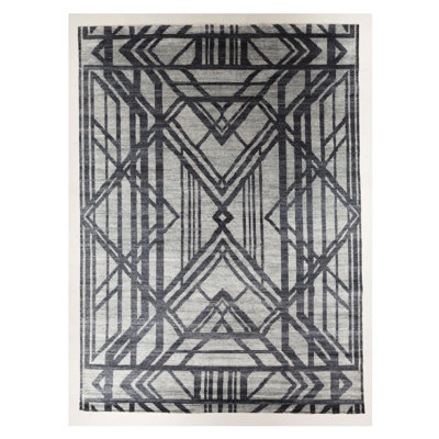 Hand Knotted Geometric Rug
