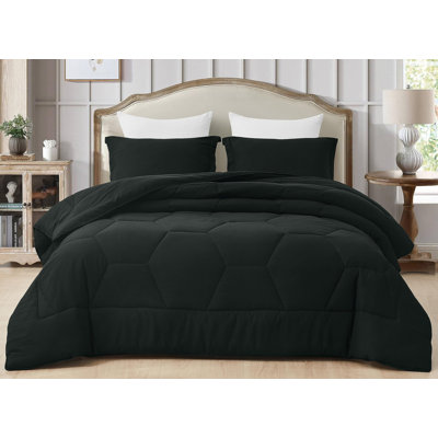 Washed Microfiber Bedding Honeycomb Comforter Set
