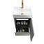 Armoire de salle de bain autoportante moderne, conception rayée, matériau standard E1, fermeture en douceur, meuble-lavabo de 20 po avec lavabo blanc, motif tendance, planche, fermeture en douceur, 50 000 cycles