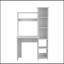 Bureau blanc à 6 tablettes avec bibliothèque intégrée, parfait pour les espaces de bureau à domicile organisés et élégants-1970174992