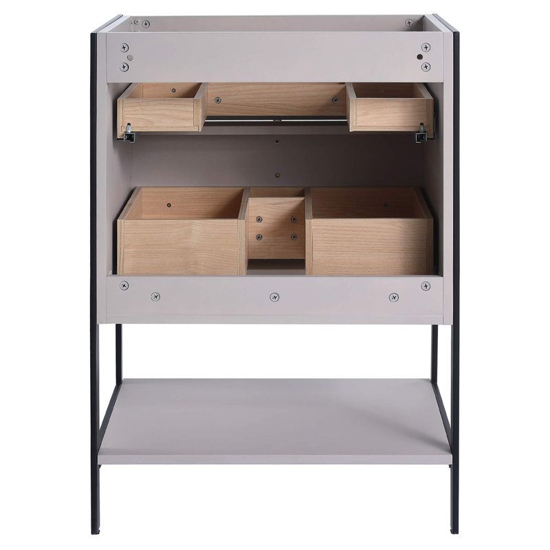 Mirutil Single Bathroom Vanity with Top, Satin Brass, Bright Taupe