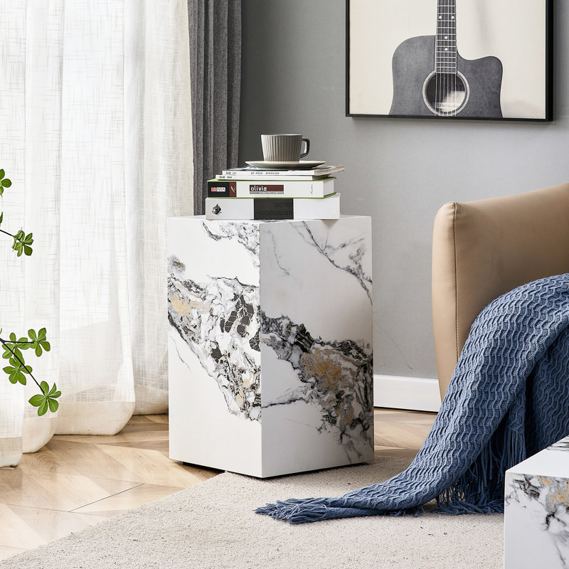 Matériau moderne en MDF blanc + autocollant (table basse uniquement, sans chaises)