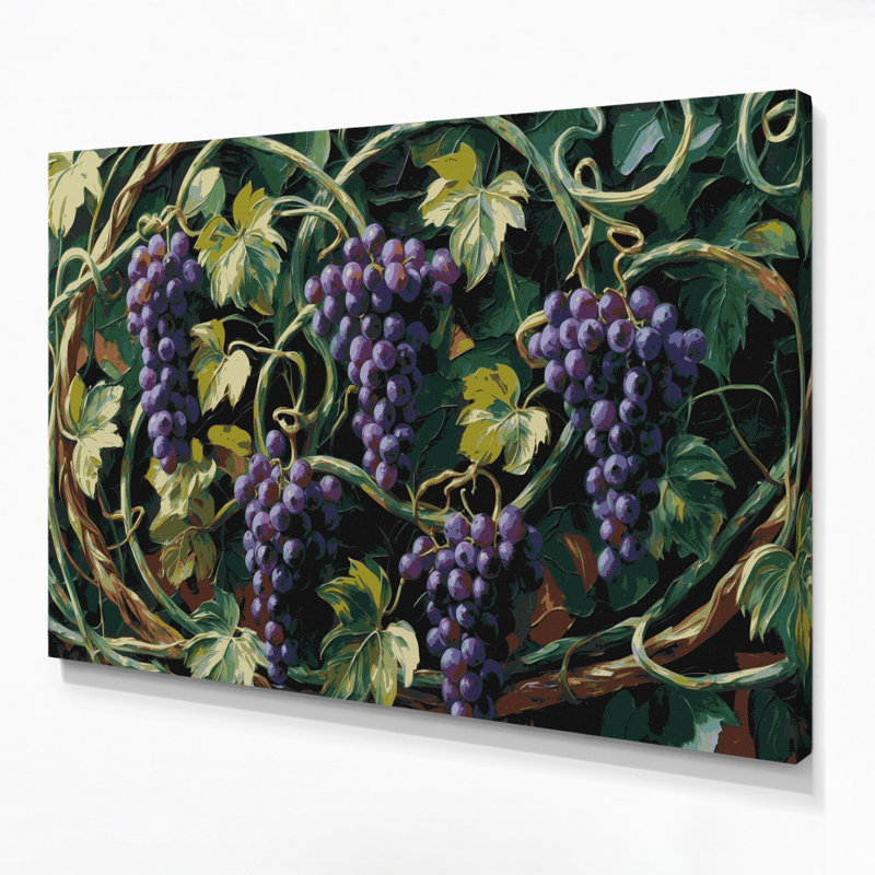 Art mural sur toile Botanical Grape Vines, 11" H x 14" W